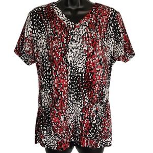 Mavrella by White Cross Abstrate Print Scrub Top Medical Uniform Size Small